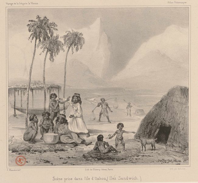 Scène prise dans l'île d'Oahou, (Îles Sandwich.)